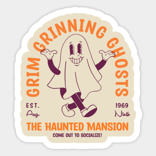 Grim Grinning Ghosts Sticker